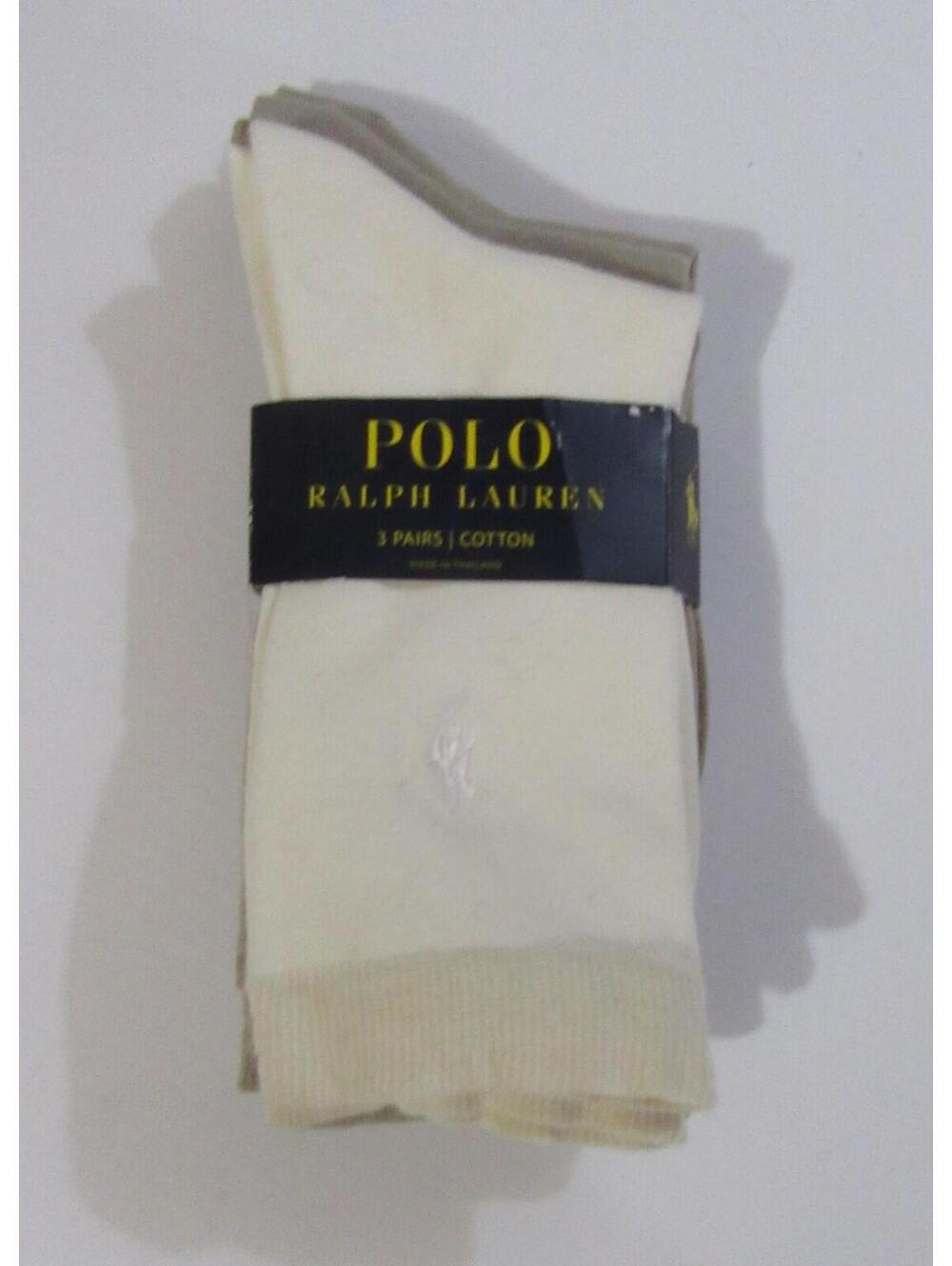 Polo Ralph Lauren Womens Trouser Socks 3 Pack Beige and Cream NWT